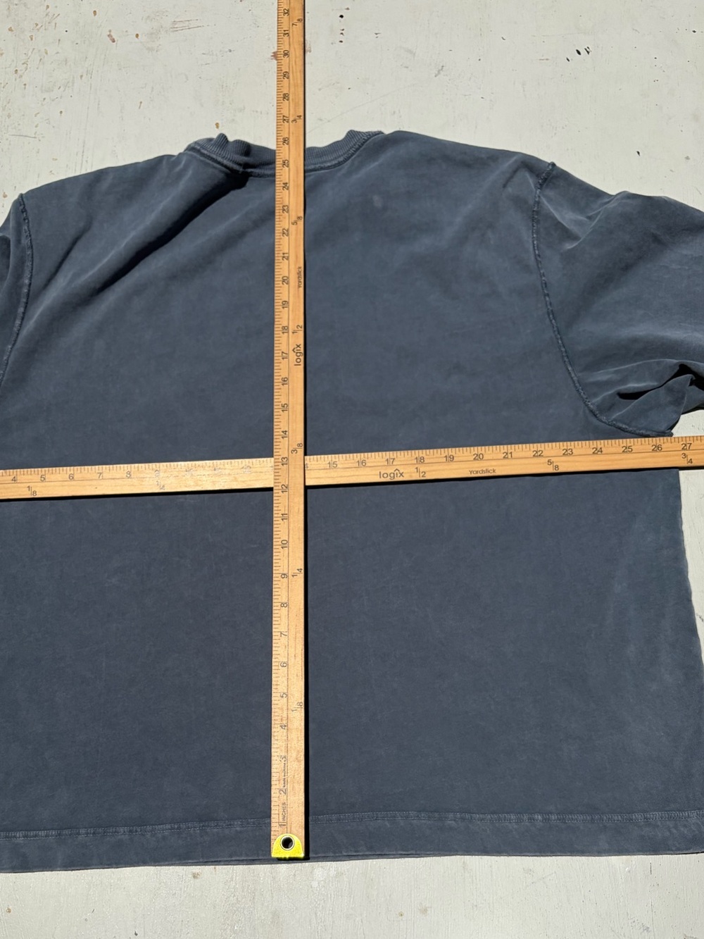 Men's Abercrombie and Fitch T-Shirt Gray Blue XL Solid Cropped Essentials City - Picture 8 of 10
